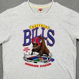 Buffalo Bills Homage Mens Large T-Shirt Footbal Tee Light Gray Graphic Print EUC